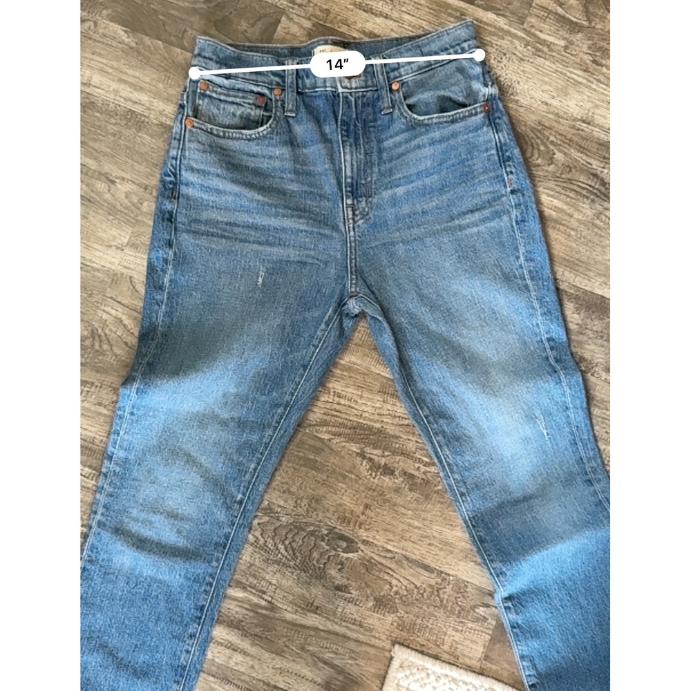Madewell High Rise Slim Boyjean Crop‎ Fray Hem Denim Jeans Light Wash Size 26 - Picture 11 of 11
